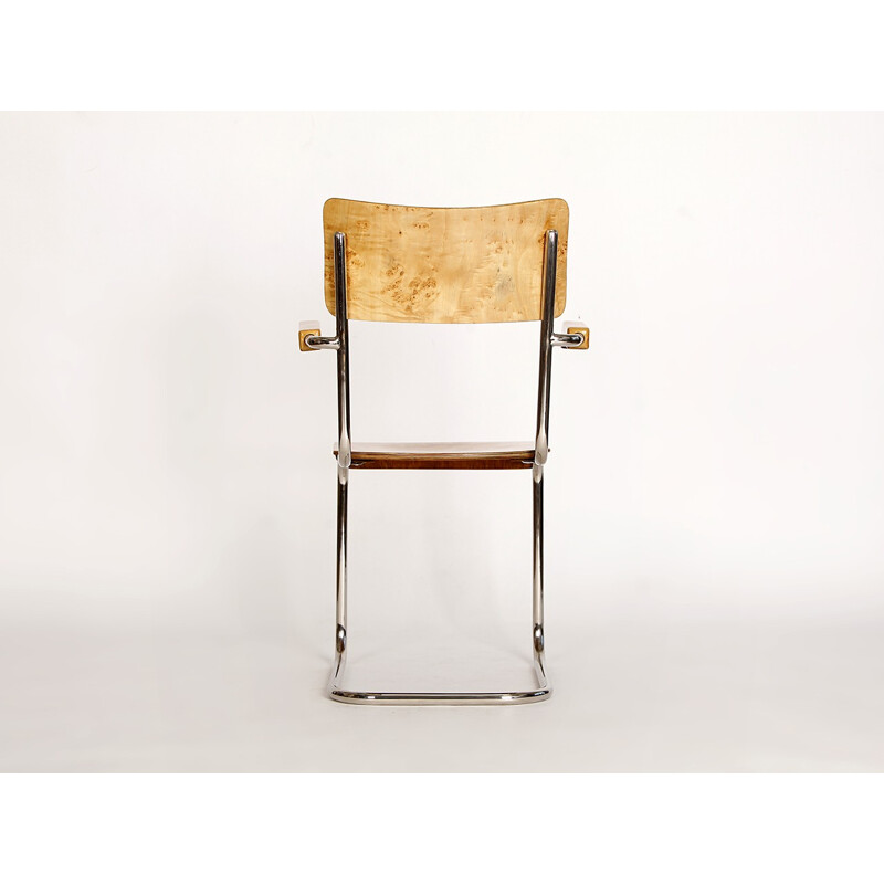 Chaise Vintage en acier tubulaire par Vichr - 1930