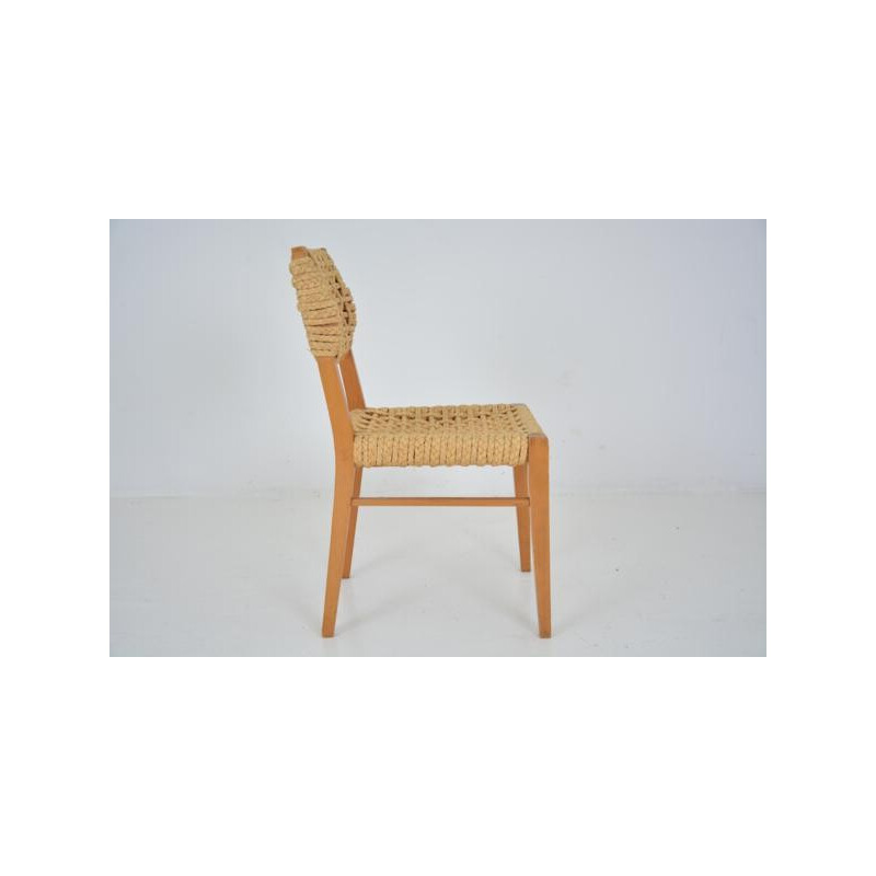 Vintage "Audoux Minet" chaise in beech by Vibo - 1950s