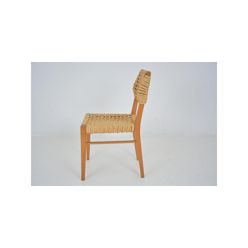 Vintage "Audoux Minet" chaise in beech by Vibo - 1950s