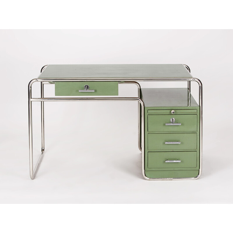 Vintage Desk Set with steel tube by Antonin Samal - 1930s