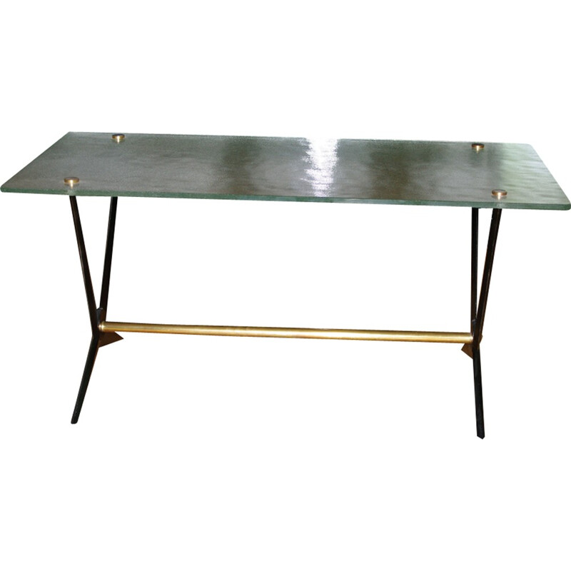 Table basse vintage en aluminium par Jarden, France 1950