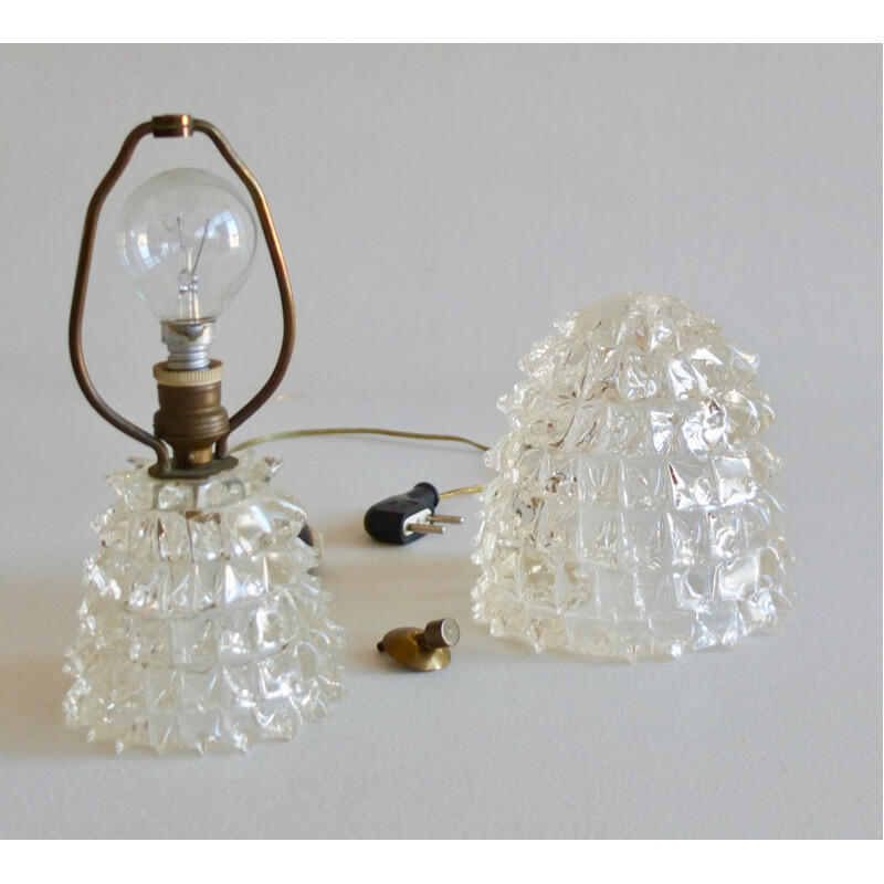 Vintage Murano glass bedside lamp by barovier - 1940s