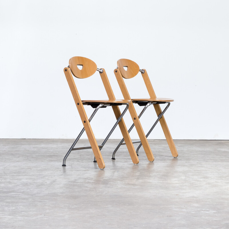 Suite de 2 chaises pliantes par Ruud Jan Kokke pour Kembo - 1980