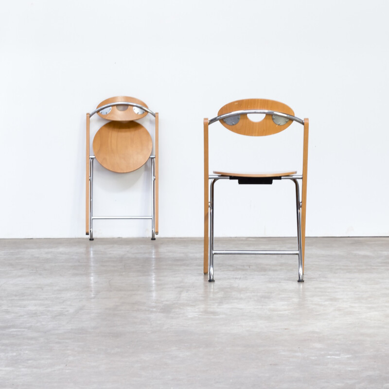 Set of 2 folding chairs by Ruud Jan Kokke for Kembo - 1980s