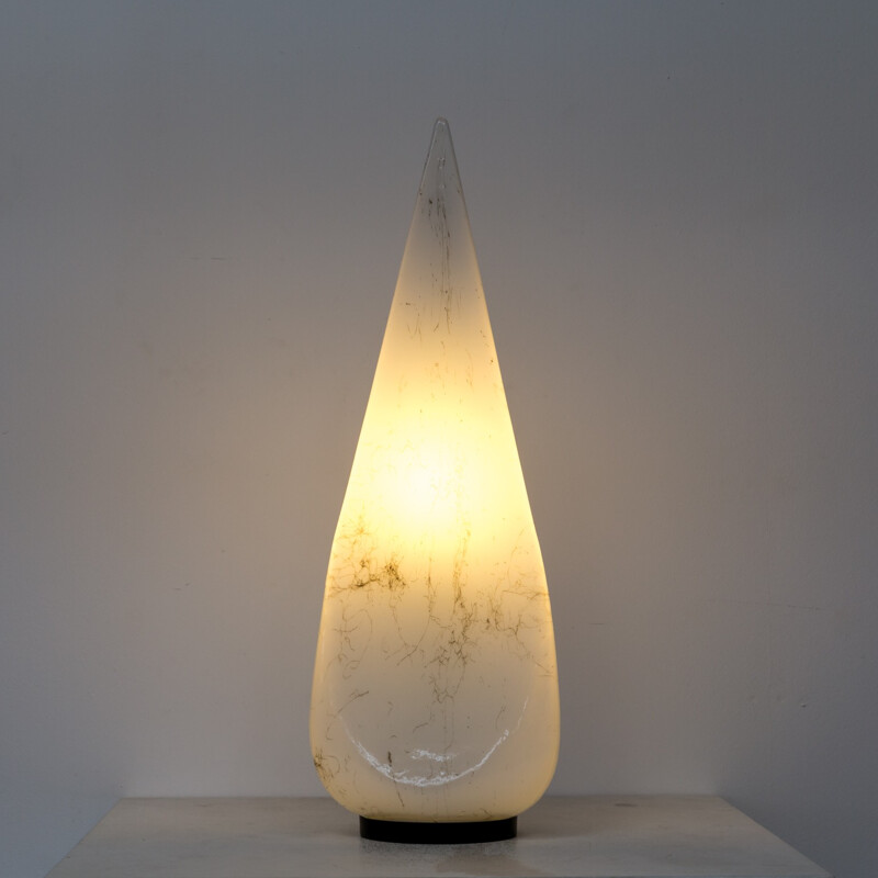 Lampe de table vintage blanche par Lino Tagliapietra pour Effetre - 1980