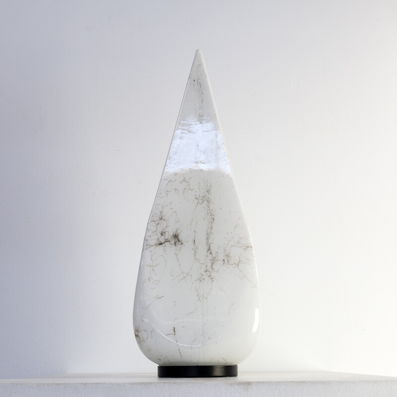 Vintage white table lamp by Lino Tagliapietra for Effetre - 1980s