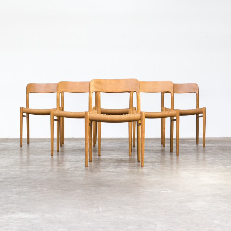 Set of 6 "model 75" dining chairs by Niels O. Møller for J.L. Møller - 1960s