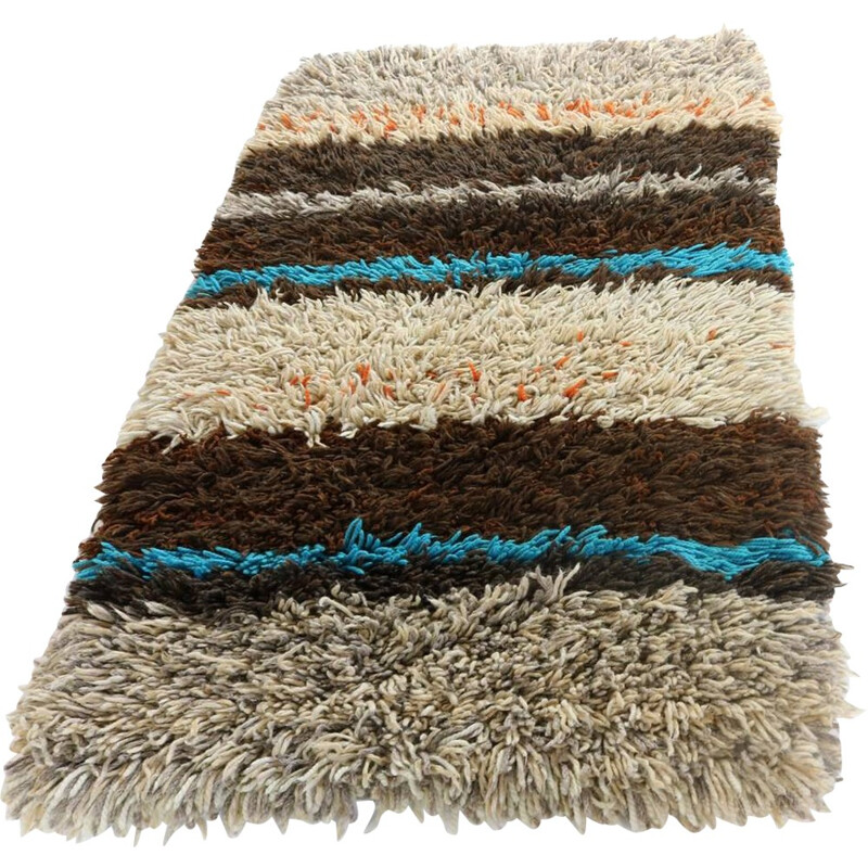 Dutch Large wool Vintage rug carpet - 1970s