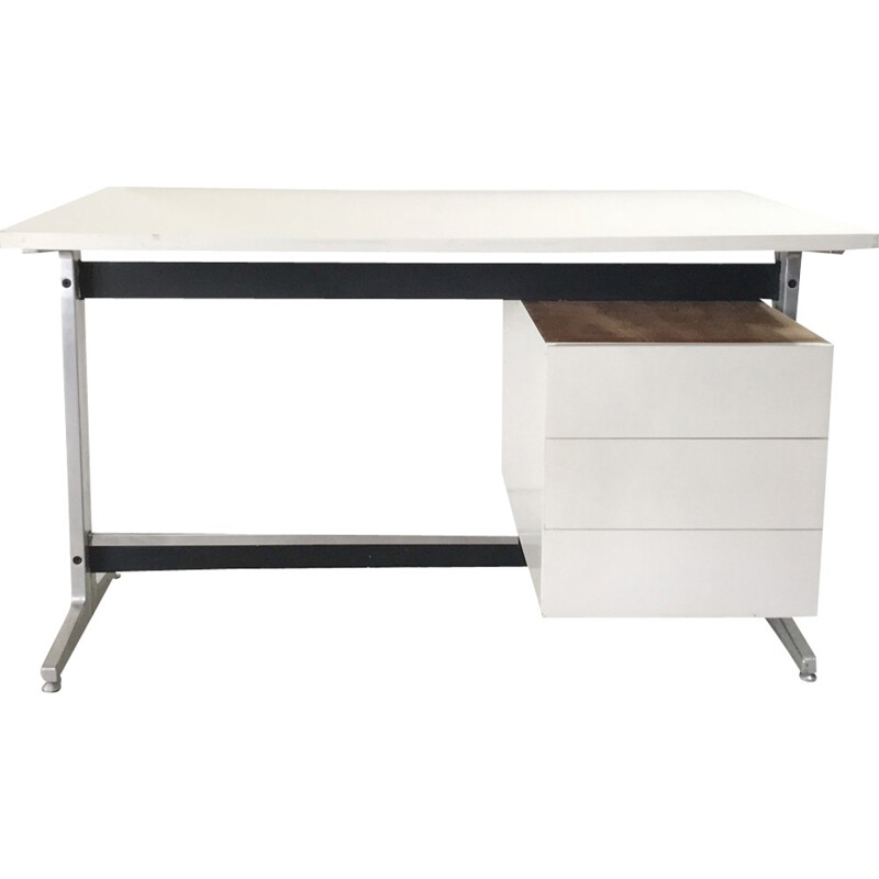 Vintage bureau met 3 laden van Etienne Fermigier - 1970