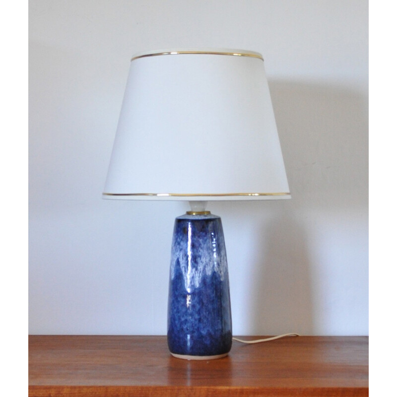 Vintage glazed table lamp in ceramic de Valholm - 1960s