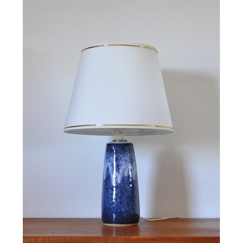 Vintage glazed table lamp in ceramic de Valholm - 1960s