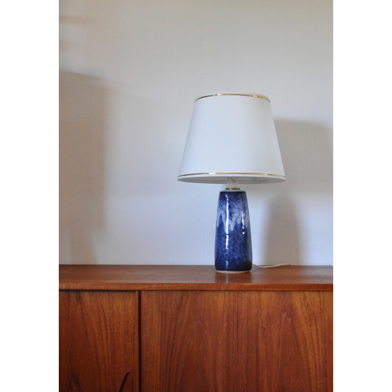 Vintage glazed table lamp in ceramic de Valholm - 1960s