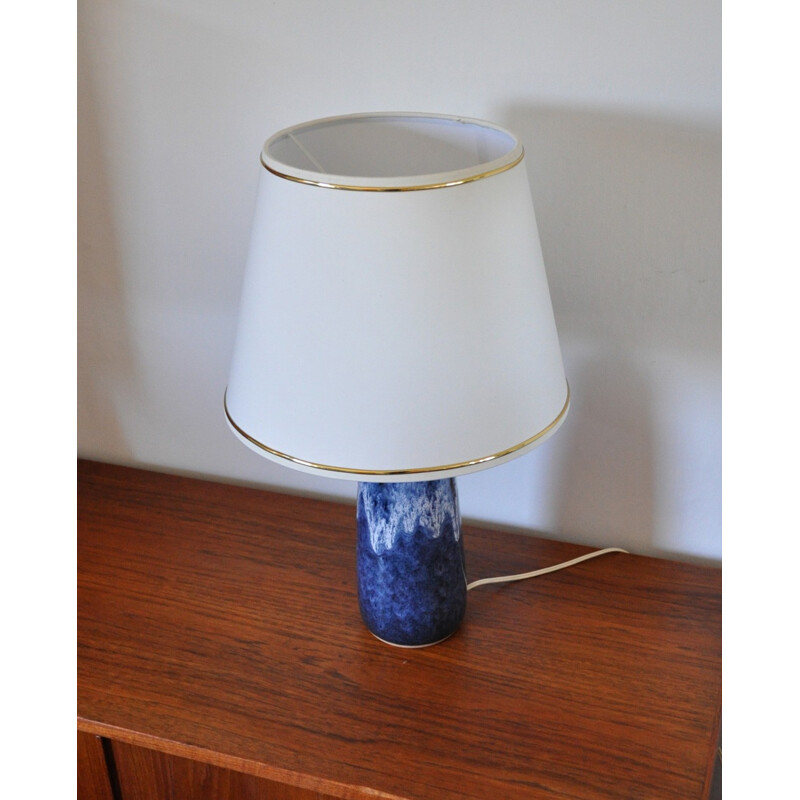 Vintage glazed table lamp in ceramic de Valholm - 1960s