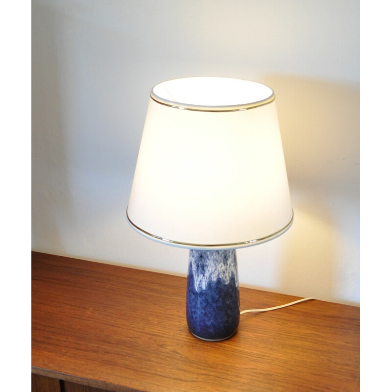 Vintage glazed table lamp in ceramic de Valholm - 1960s