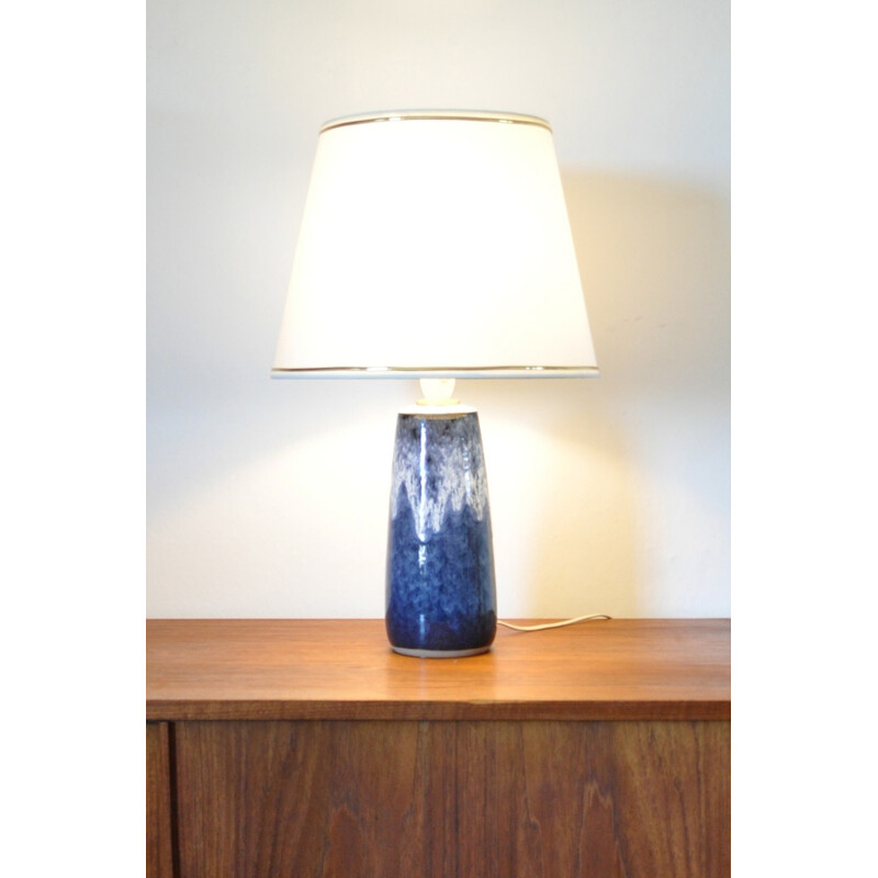 Vintage glazed table lamp in ceramic de Valholm - 1960s