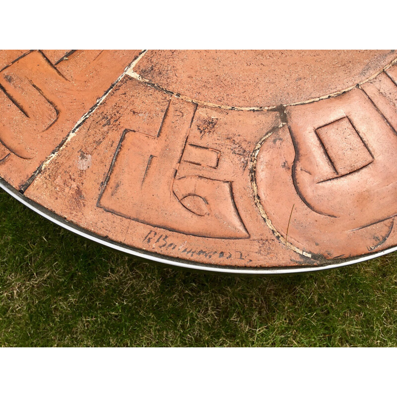 Vintage round coffee table in ceramic - 1970s