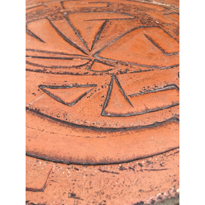 Vintage round coffee table in ceramic - 1970s