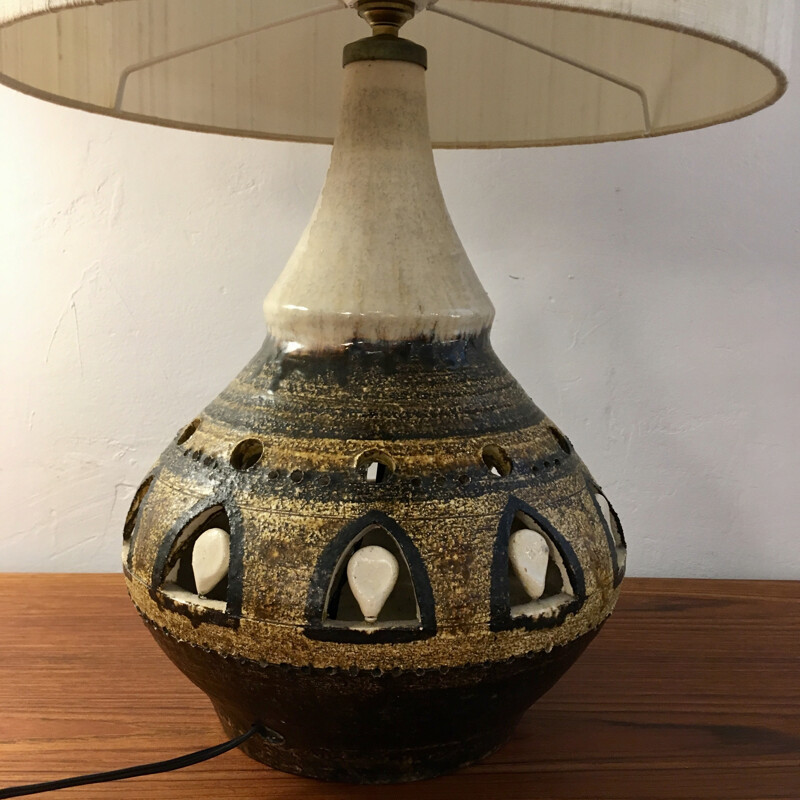 Vintage table lamp in ceramic by Georges Pelletier - 1960