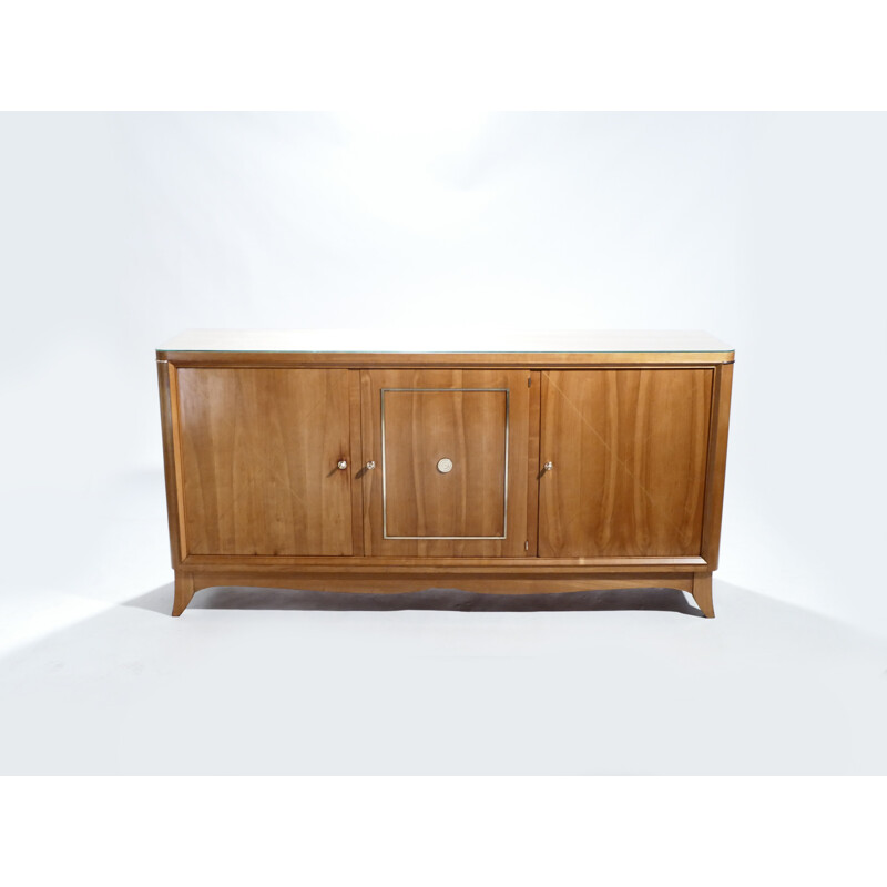 Vintage french sideboard in cherrywood and brass - 1950s