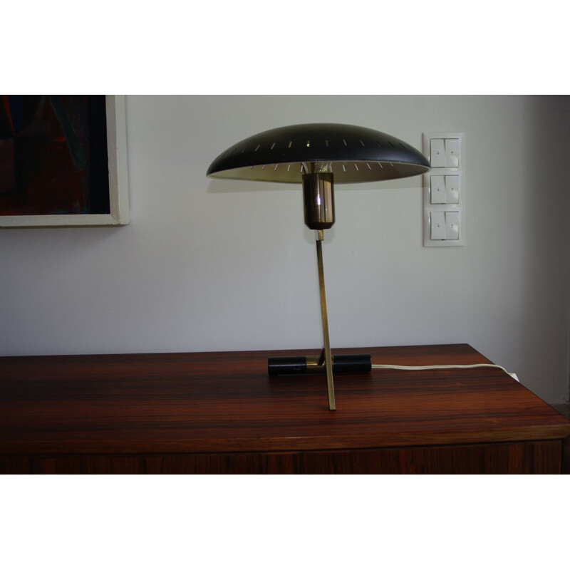 Lampe de bureau "Z" vintage en laiton par Louis Kalff - 1950