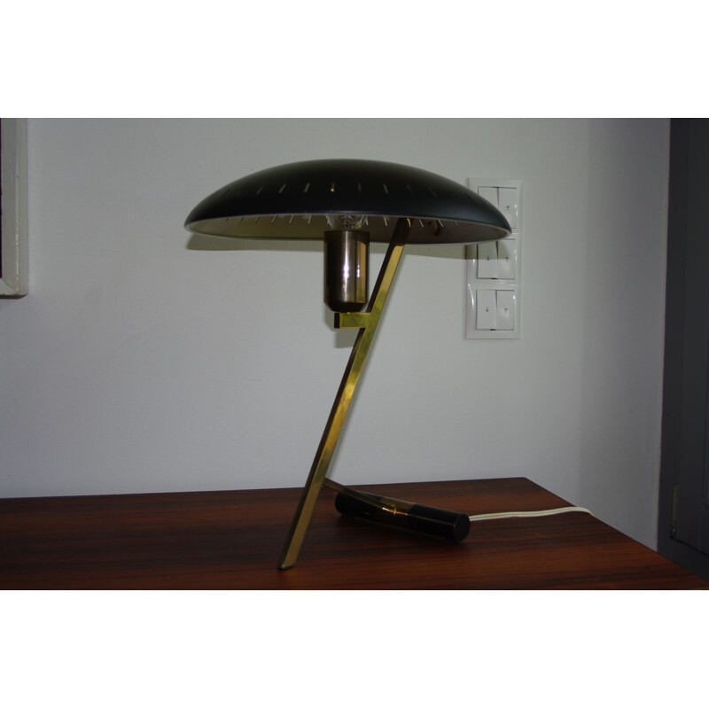Vintage Dutch desk lamp "Z" in brass by Louis Kalff - 1950s