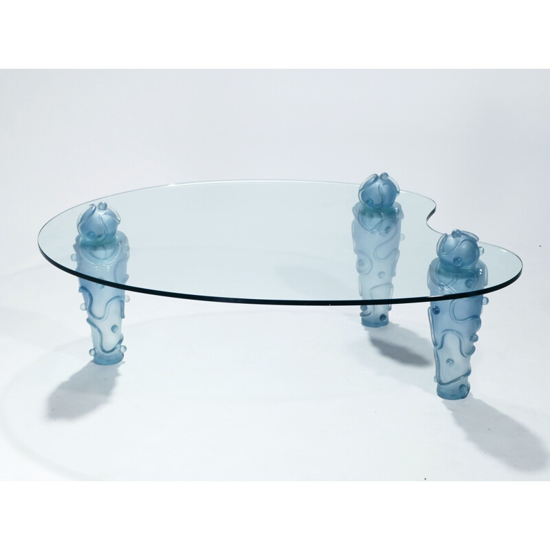 Table basse Vintage en verre et résine par Garouste & Bonetti - 1990
