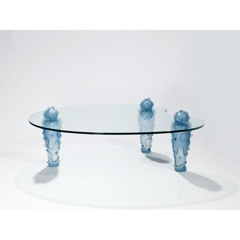 Vintage French coffee table in resin and glass by Garouste & Bonetti - 1990s