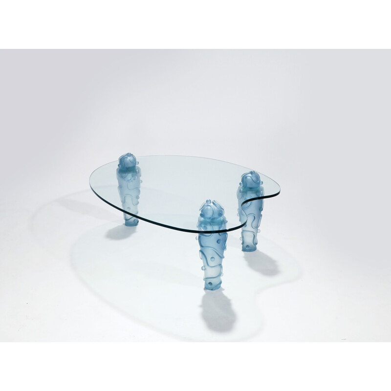 Vintage French coffee table in resin and glass by Garouste & Bonetti - 1990s