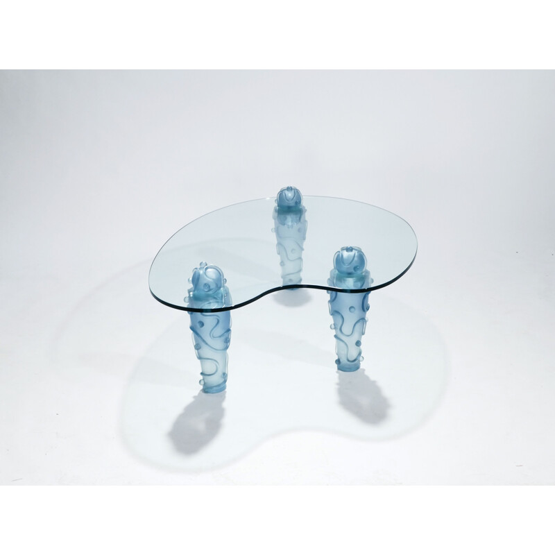 Vintage French coffee table in resin and glass by Garouste & Bonetti - 1990s