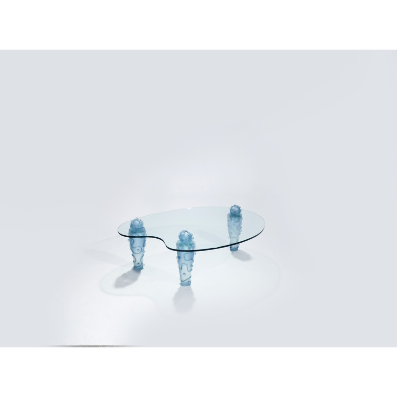 Vintage French coffee table in resin and glass by Garouste & Bonetti - 1990s