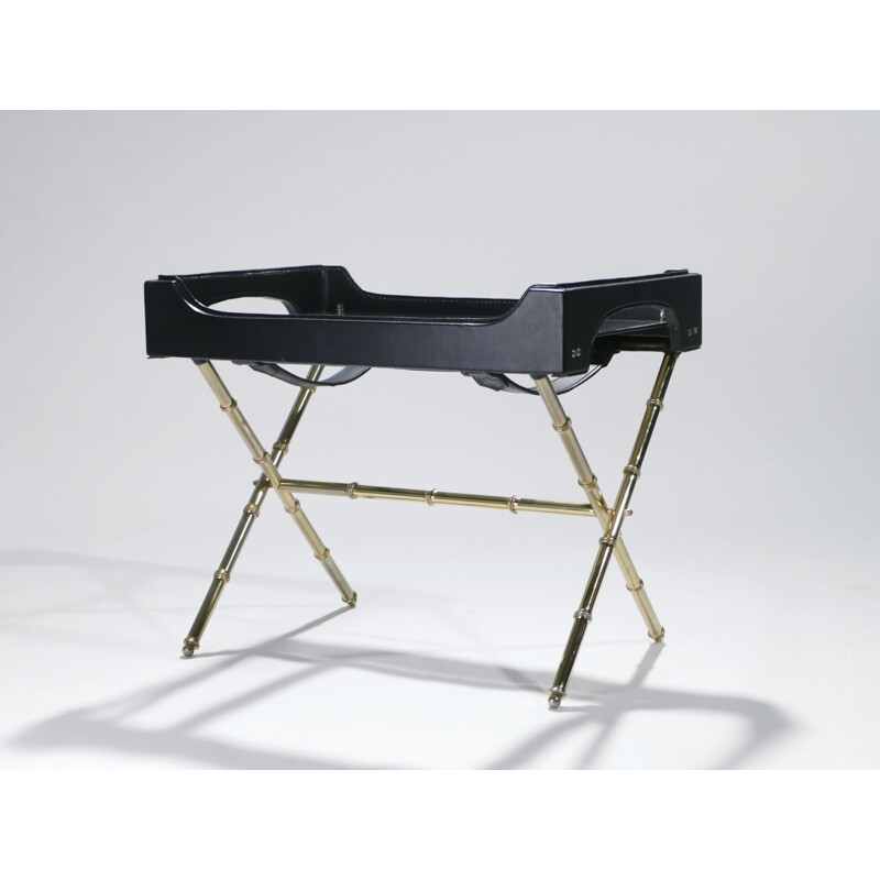 Side table with brass legs, Jacques Adnet - 1950s