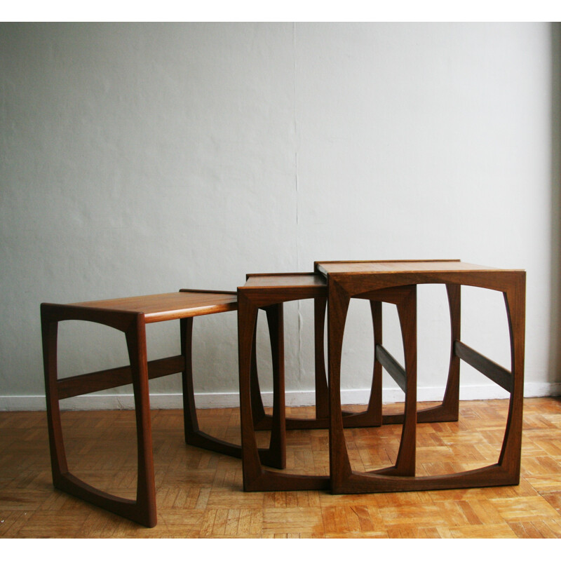  Set of 3 nesting tables in teak - 1960s