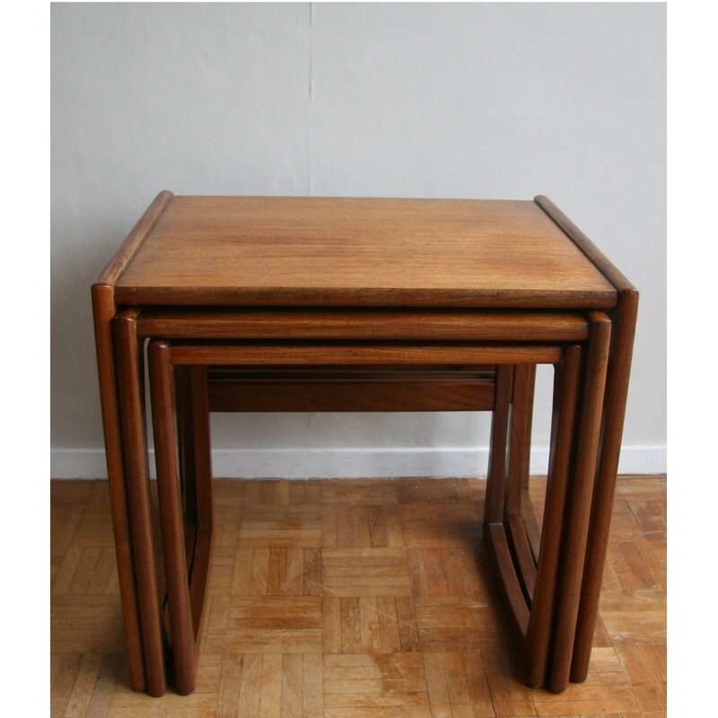  Set of 3 nesting tables in teak - 1960s