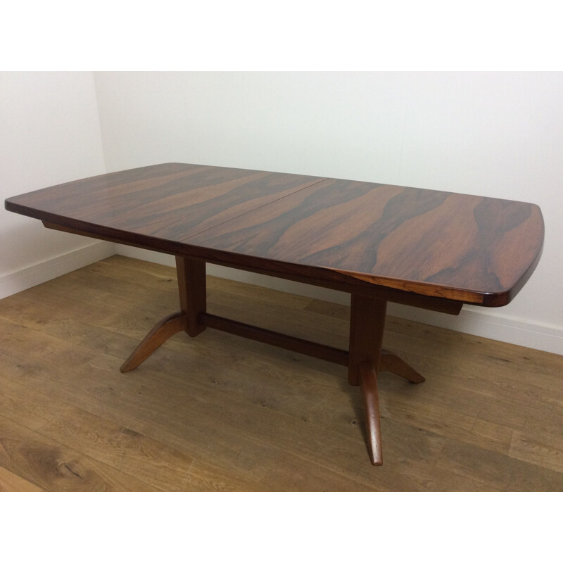 Mesa de comedor vintage extensible de madera de palisandro - 1960