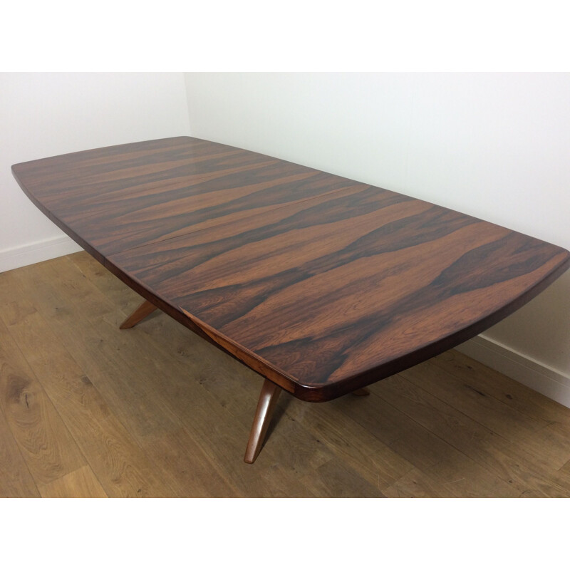 Mesa de comedor vintage extensible de madera de palisandro - 1960