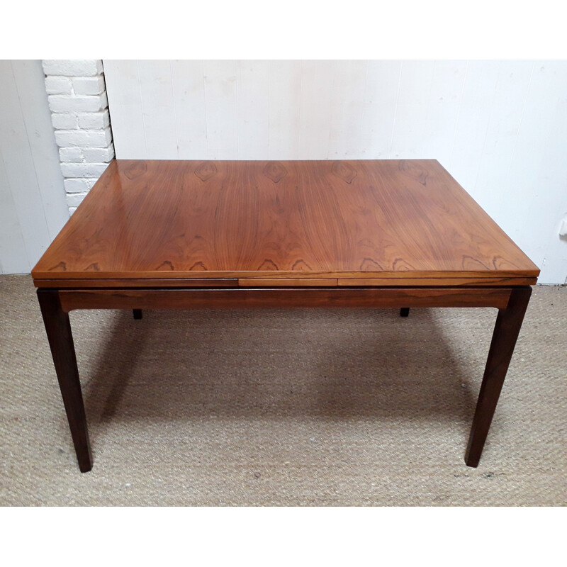 Vintage rosewood dining table with 2 extensions - 1960s