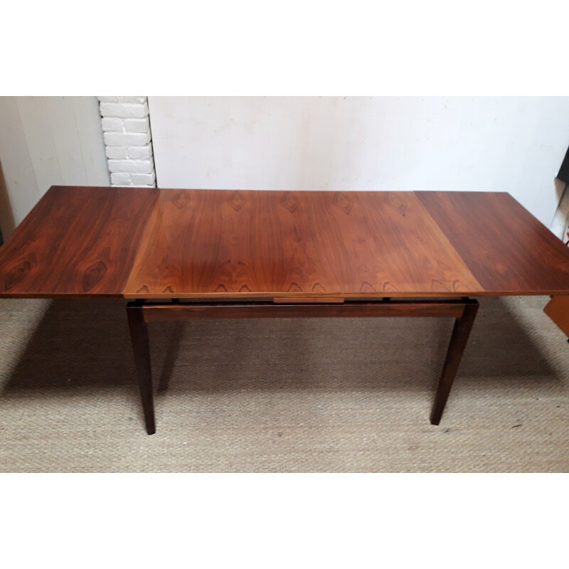 Vintage rosewood dining table with 2 extensions - 1960s