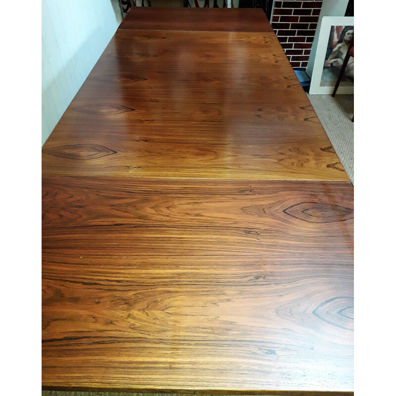 Vintage rosewood dining table with 2 extensions - 1960s