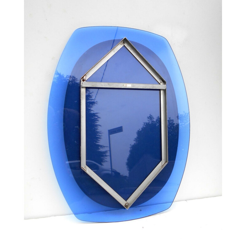 Vintage blue mirror for Veca - 1970s