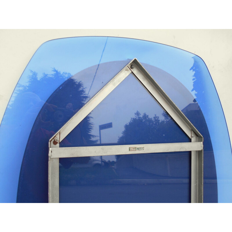 Vintage blue mirror for Veca - 1970s