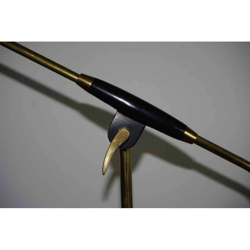 Vintage table lamp in gilded brass and aluminum by Svend Holm Sorensen, 1960