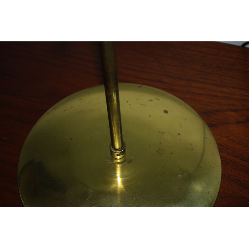 Lampada da tavolo vintage in ottone dorato e alluminio di Svend Holm Sorensen, 1960