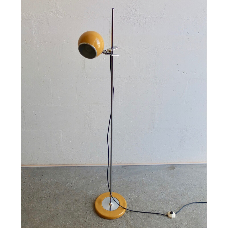Vintage yellow "eyeball" floor lamp by Targetti Sankey - 1970s