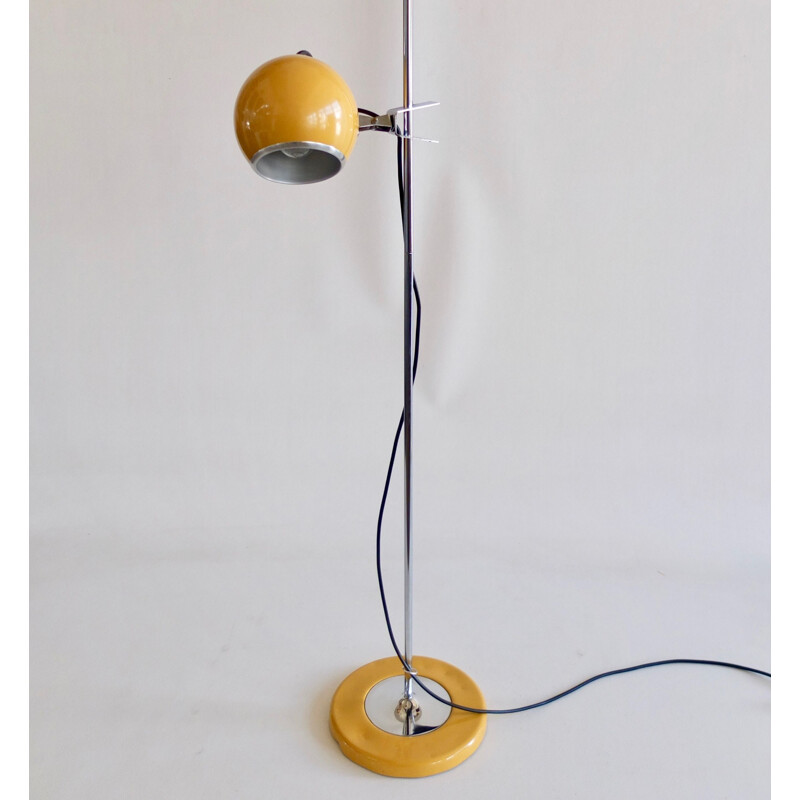 Vintage yellow "eyeball" floor lamp by Targetti Sankey - 1970s