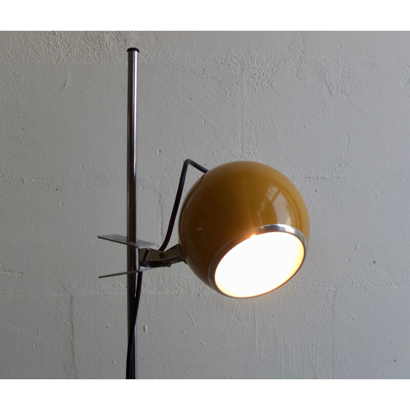 Vintage yellow "eyeball" floor lamp by Targetti Sankey - 1970s