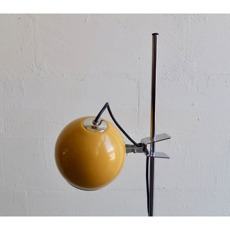 Vintage yellow "eyeball" floor lamp by Targetti Sankey - 1970s