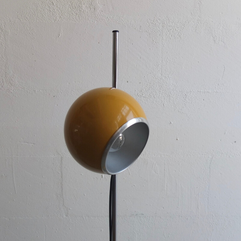 Vintage yellow "eyeball" floor lamp by Targetti Sankey - 1970s