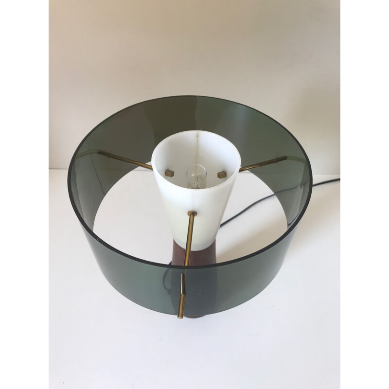 Scandinavian lamp in perspex, plexiglass & teak - 1960s