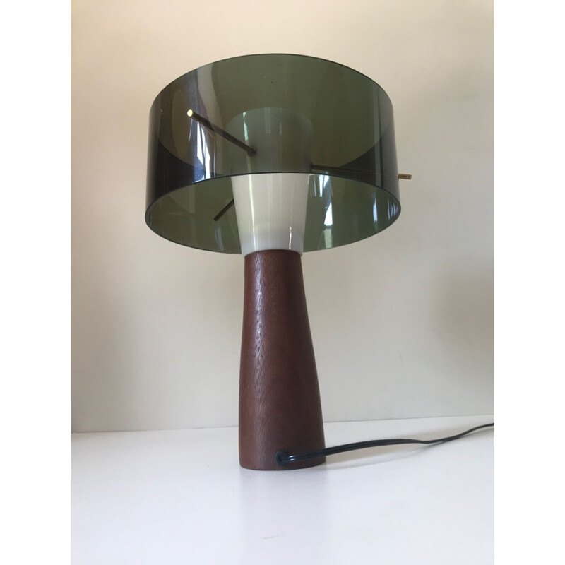 Scandinavian lamp in perspex, plexiglass & teak - 1960s