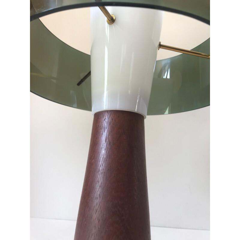 Scandinavian lamp in perspex, plexiglass & teak - 1960s